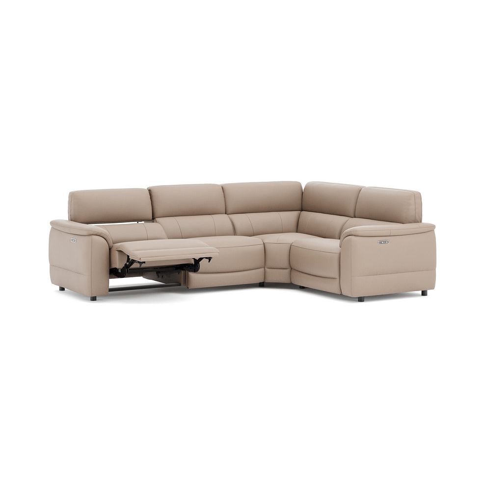 Phoenix Left hand Corner Electric Recliner Sofa with Adjustable Power Headrests in  Mushroom Leather 3