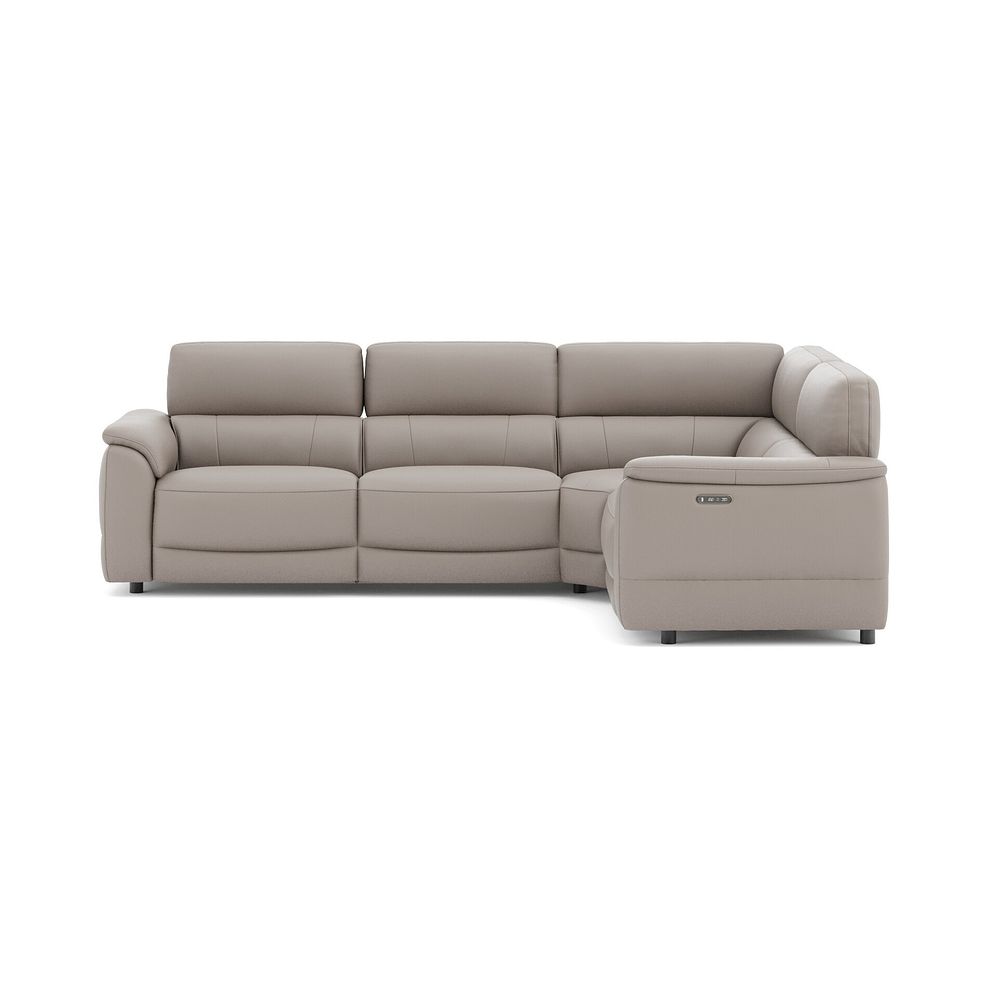 Phoenix Left hand Corner Electric Recliner Sofa with Adjustable Power Headrests in  Oyster Leather 2