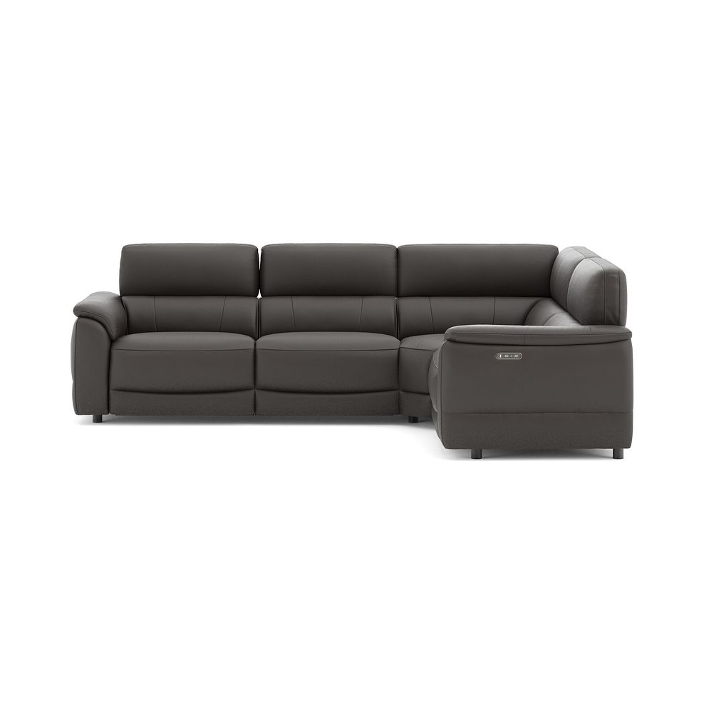 Phoenix Left hand Corner Electric Recliner Sofa with Adjustable Power Headrests in  Storm Leather 2