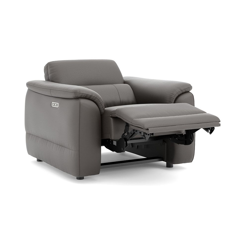 Phoenix Power Recliner Armchair in  Elephant Grey Leather 3