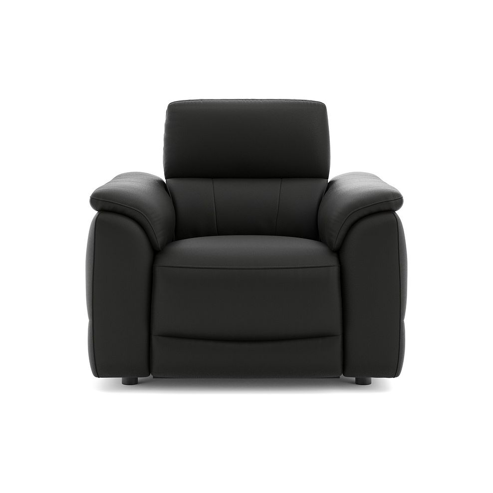 Phoenix Power Recliner Armchair in  Jet Black Leather 2
