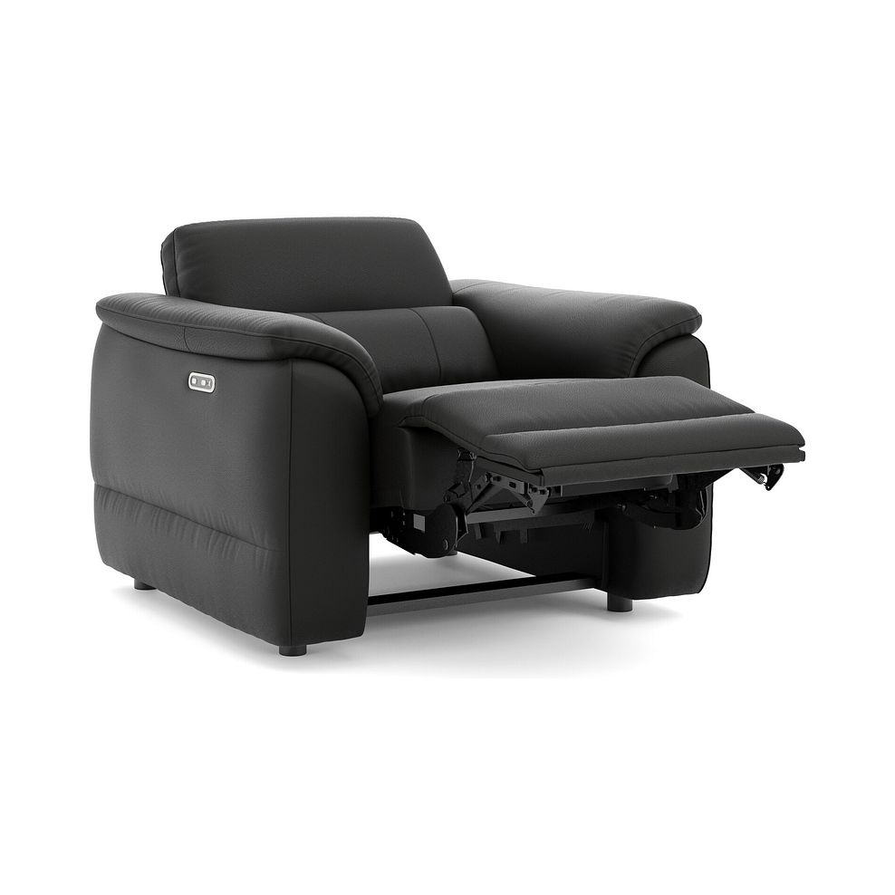 Phoenix Power Recliner Armchair in  Jet Black Leather 3