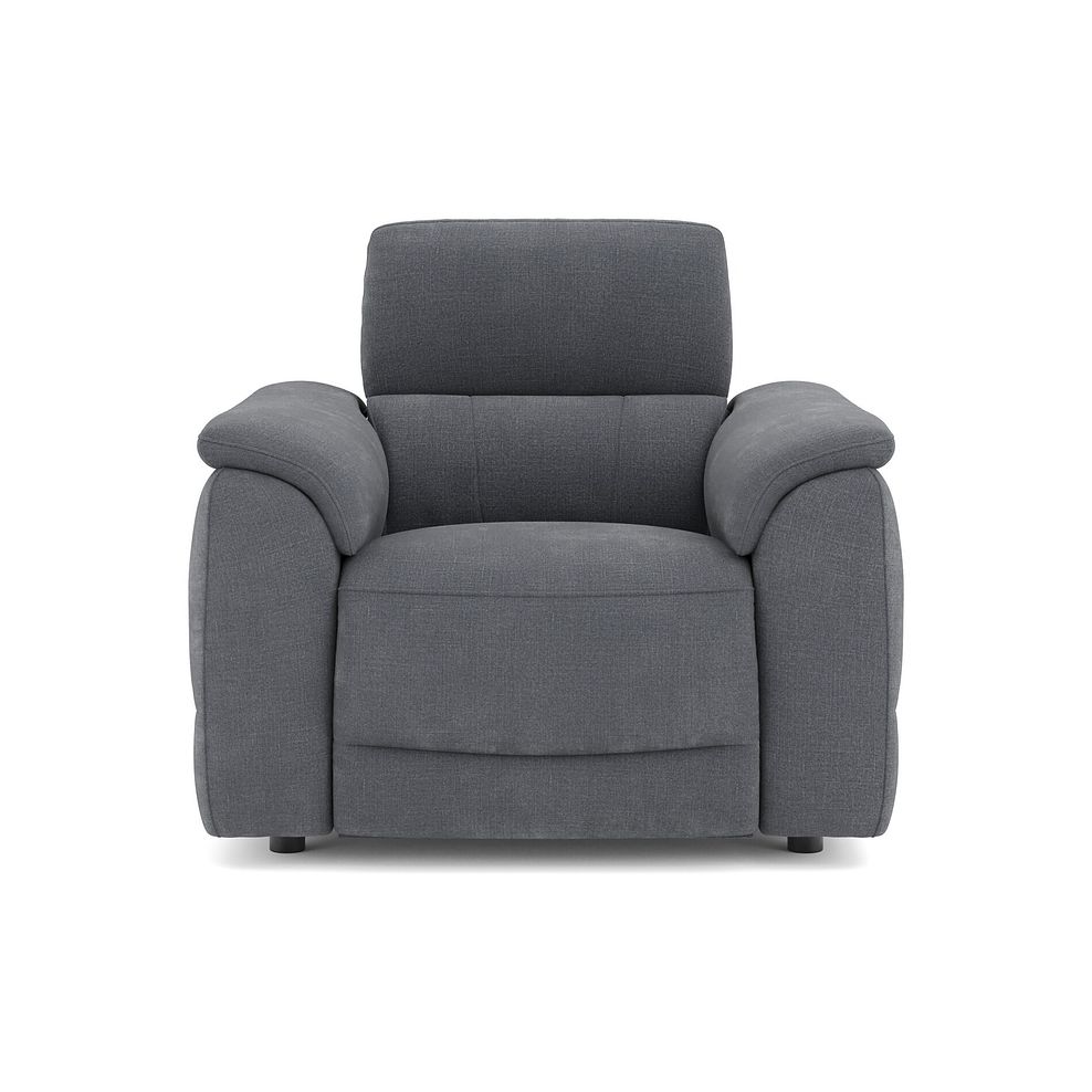 Phoenix Power Recliner Armchair in  Manhattan Charcoal Fabric 2