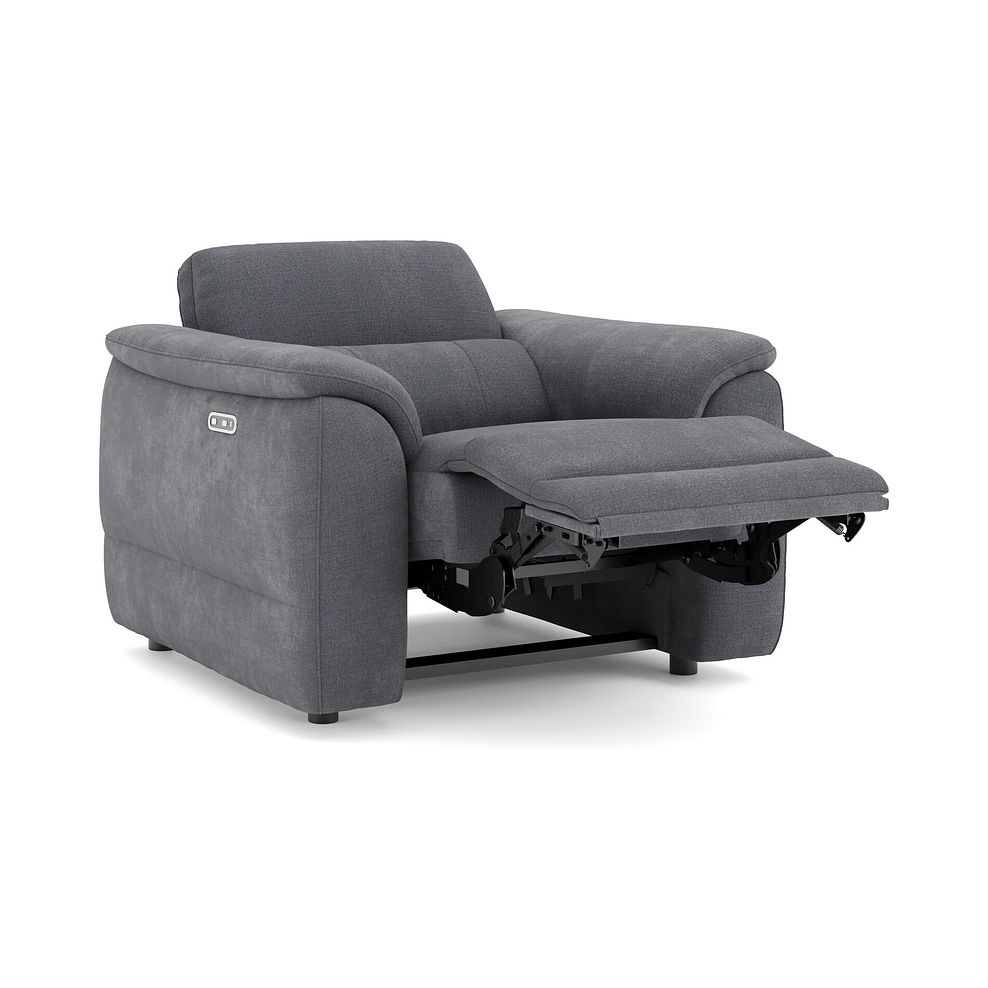 Phoenix Power Recliner Armchair in  Manhattan Charcoal Fabric 3