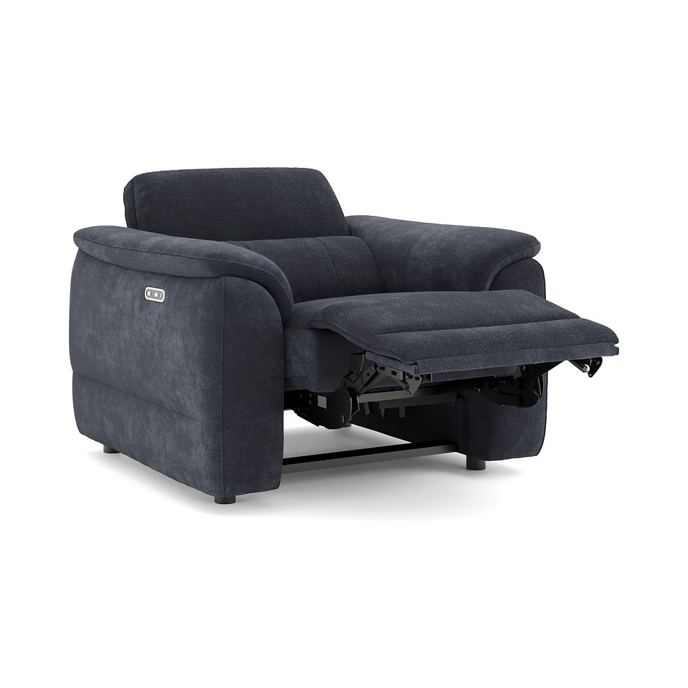 Phoenix Power Recliner Armchair in  Manhattan Indigo Fabric 3