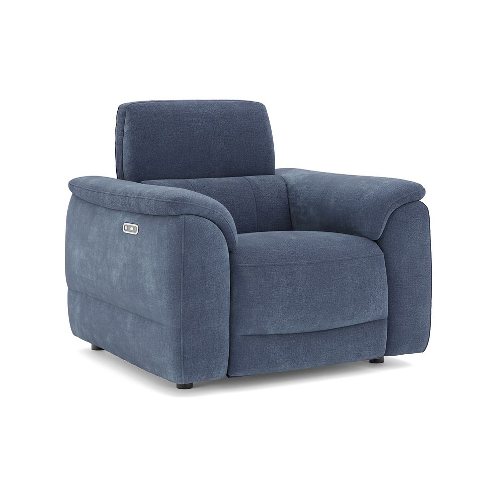Phoenix Power Recliner Armchair in  Manhattan Navy Fabric 1