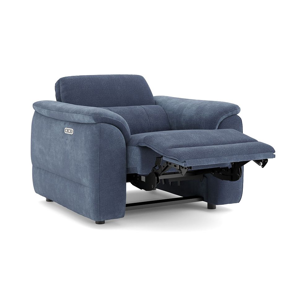 Phoenix Power Recliner Armchair in  Manhattan Navy Fabric 3