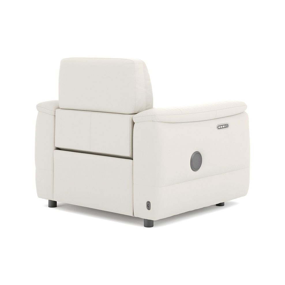 Phoenix Power Recliner Armchair with Adjustable Power Headrest and Speakers in  Bone China Leather 5
