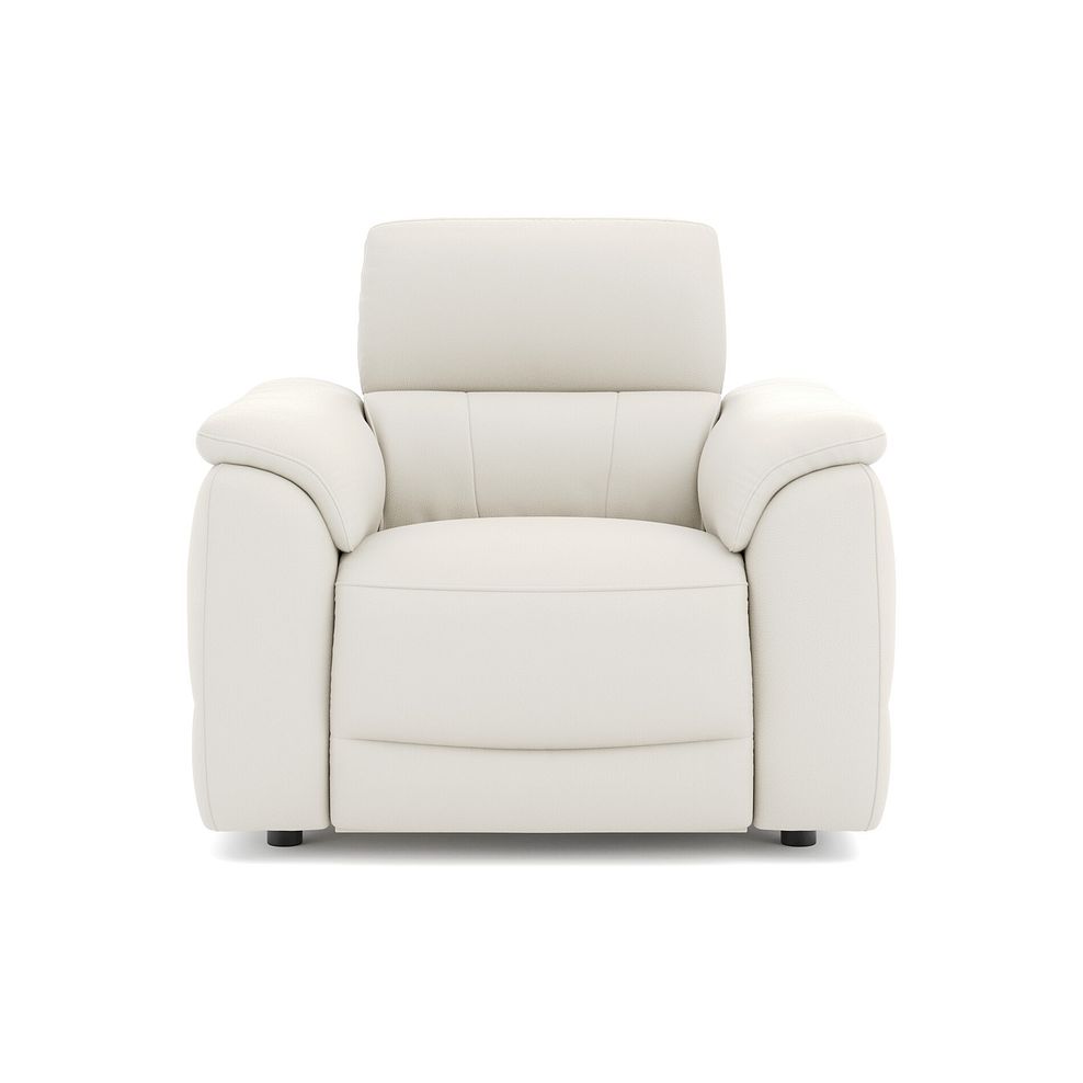Phoenix Power Recliner Armchair with Adjustable Power Headrest and Speakers in  Bone China Leather 2