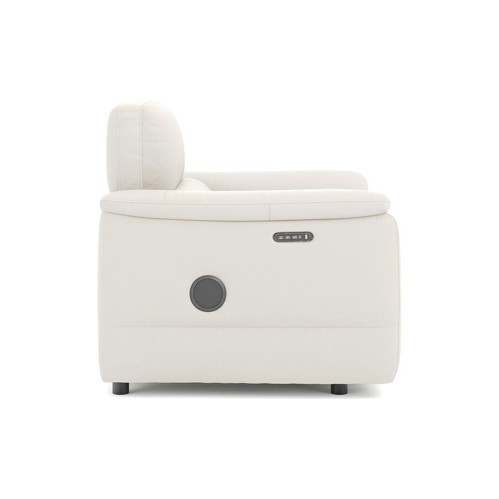 Phoenix Power Recliner Armchair with Adjustable Power Headrest and Speakers in  Bone China Leather 4