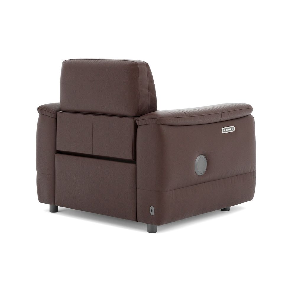 Phoenix Power Recliner Armchair with Adjustable Power Headrest and Speakers in  Chestnut Leather 5
