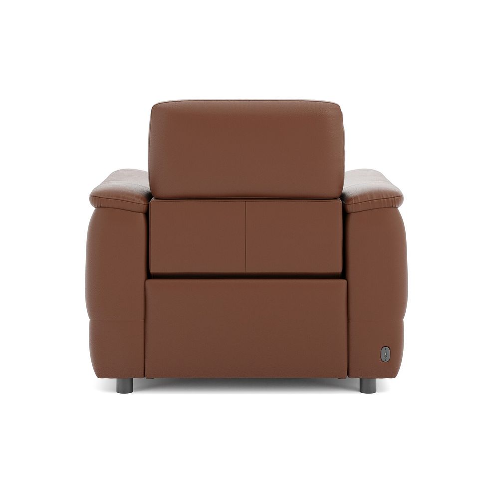 Phoenix Power Recliner Armchair with Adjustable Power Headrest and Speakers in  Cognac Leather 6