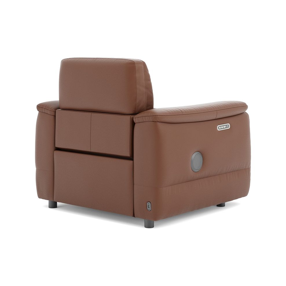 Phoenix Power Recliner Armchair with Adjustable Power Headrest and Speakers in  Cognac Leather 5