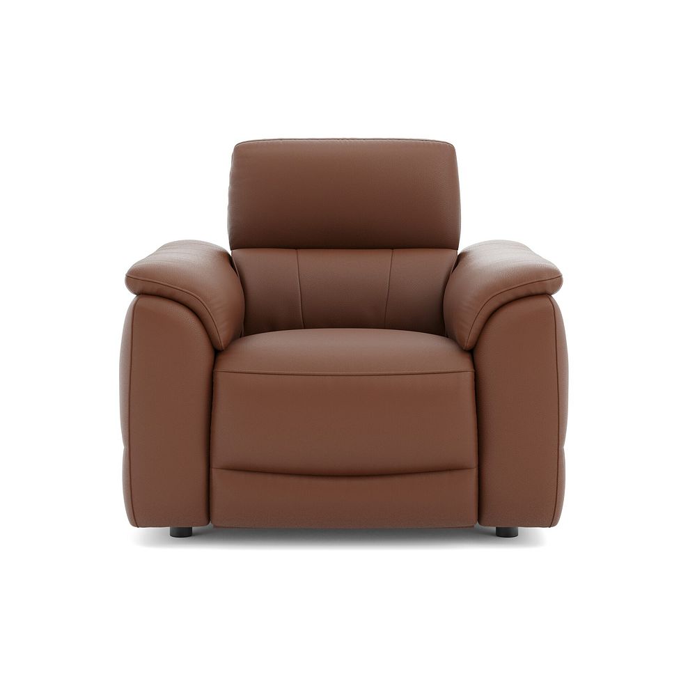 Phoenix Power Recliner Armchair with Adjustable Power Headrest and Speakers in  Cognac Leather 2