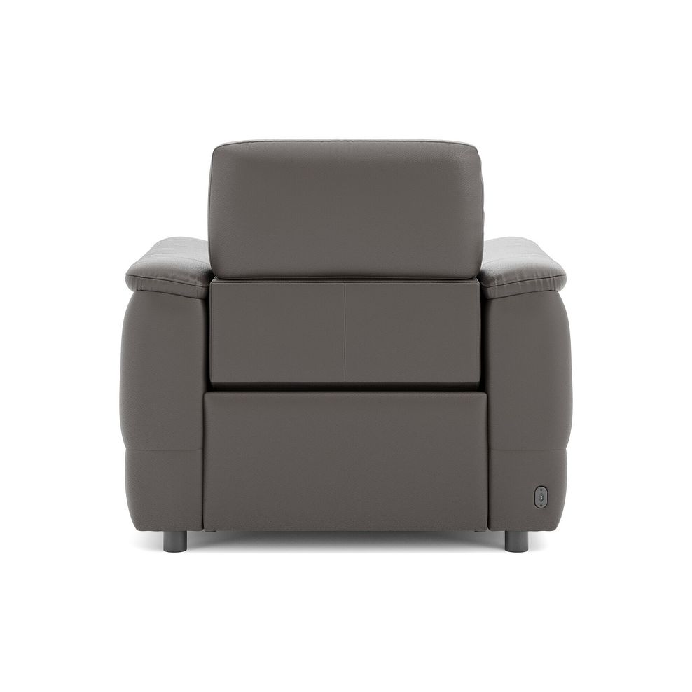 Phoenix Power Recliner Armchair with Adjustable Power Headrest and Speakers in  Elephant Grey Leather 6