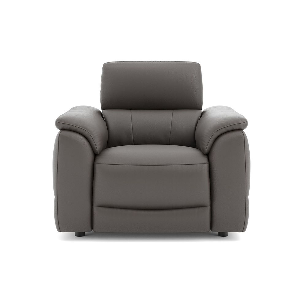 Phoenix Power Recliner Armchair with Adjustable Power Headrest and Speakers in  Elephant Grey Leather 2