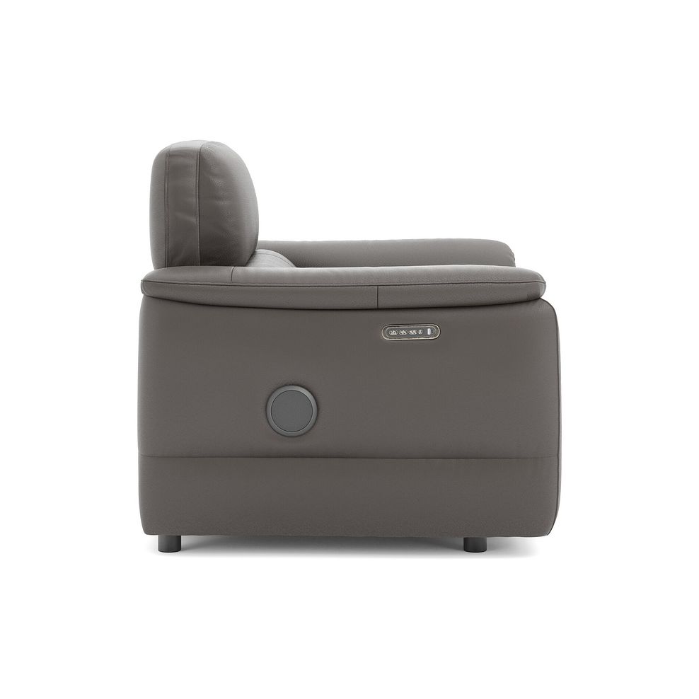 Phoenix Power Recliner Armchair with Adjustable Power Headrest and Speakers in  Elephant Grey Leather 4