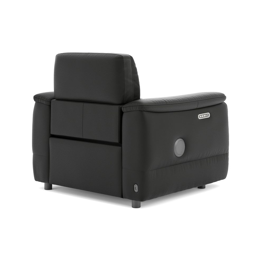 Phoenix Power Recliner Armchair with Adjustable Power Headrest and Speakers in  Jet Black Leather 5