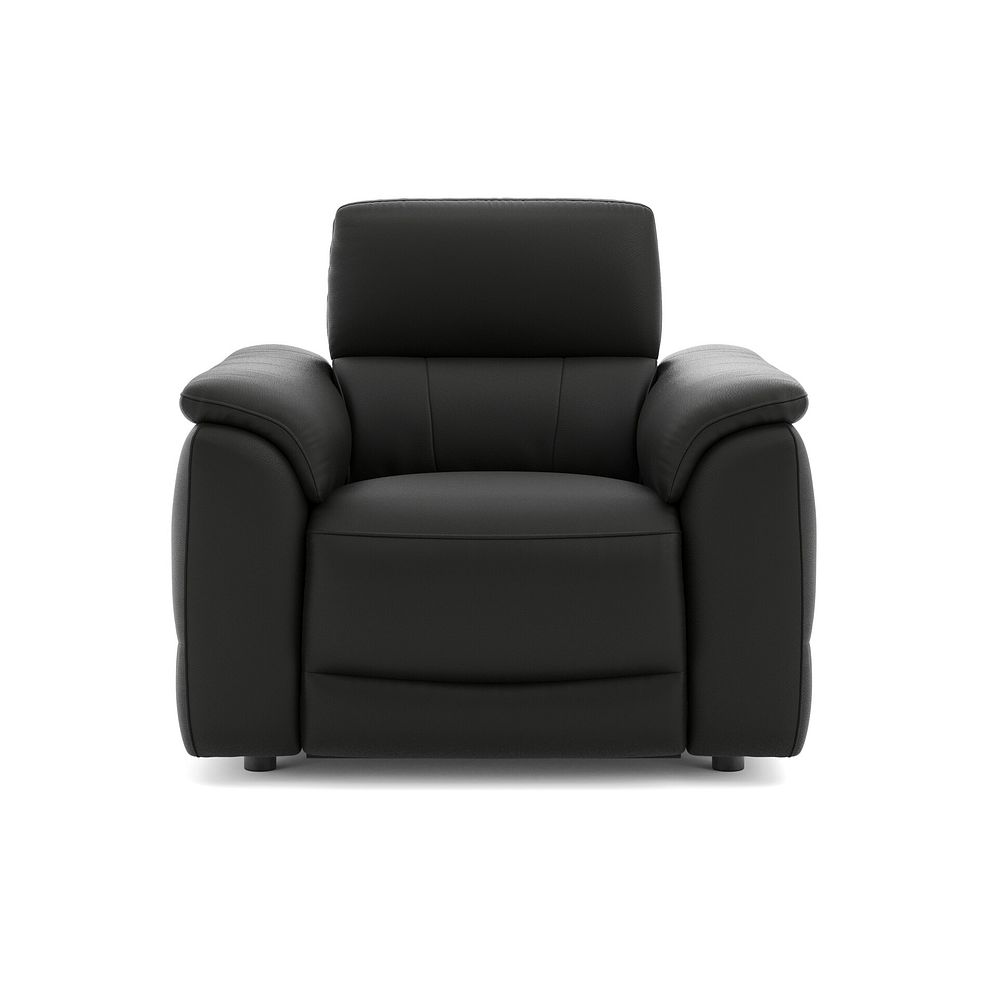 Phoenix Power Recliner Armchair with Adjustable Power Headrest and Speakers in  Jet Black Leather 2