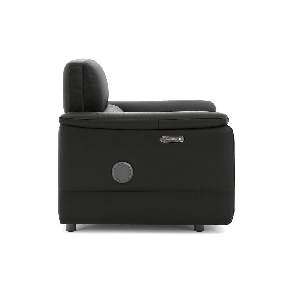 Phoenix Power Recliner Armchair with Adjustable Power Headrest and Speakers in  Jet Black Leather 4