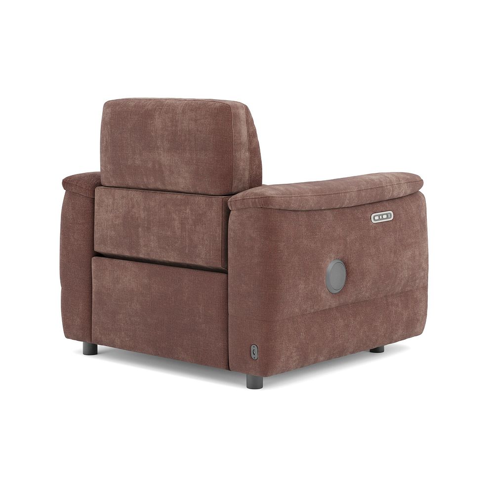Phoenix Power Recliner Armchair with Adjustable Power Headrest and Speakers in  Manhattan Burnt Sienna Fabric 5