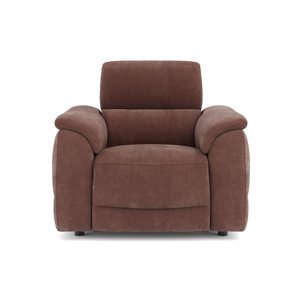 Phoenix Power Recliner Armchair with Adjustable Power Headrest and Speakers in  Manhattan Burnt Sienna Fabric 2
