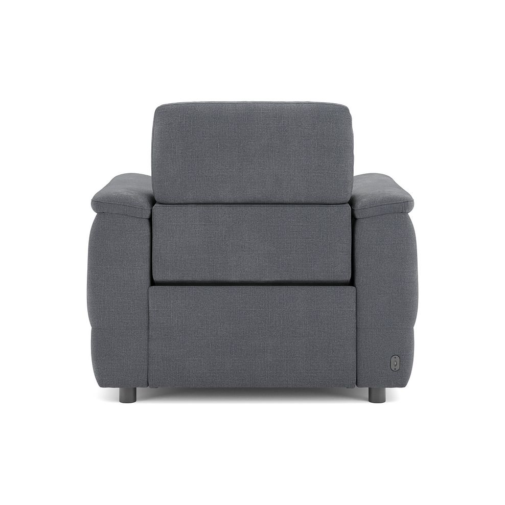 Phoenix Power Recliner Armchair with Adjustable Power Headrest and Speakers in  Manhattan Charcoal Fabric 6