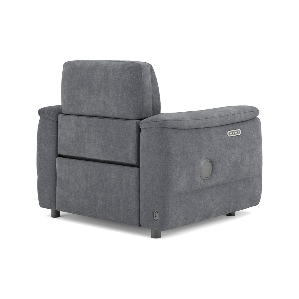 Phoenix Power Recliner Armchair with Adjustable Power Headrest and Speakers in  Manhattan Charcoal Fabric 5