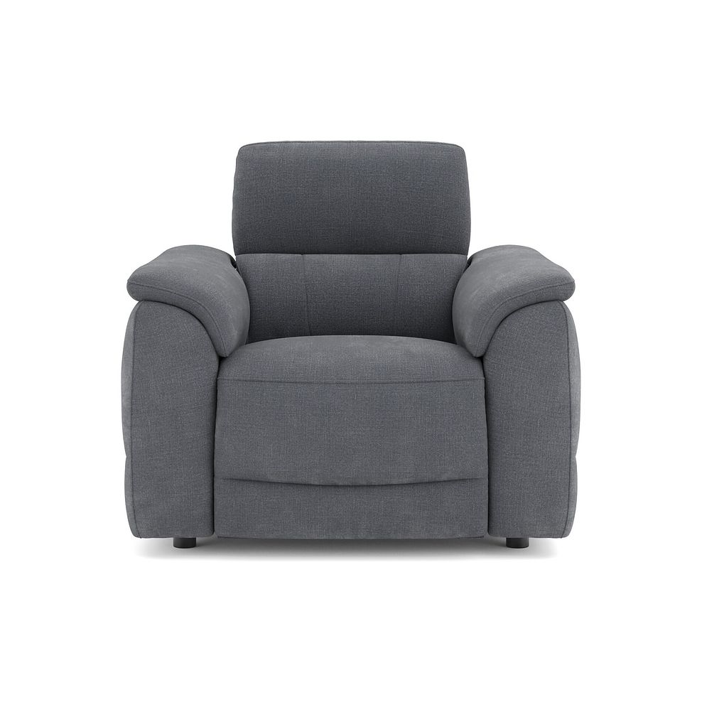 Phoenix Power Recliner Armchair with Adjustable Power Headrest and Speakers in  Manhattan Charcoal Fabric 2