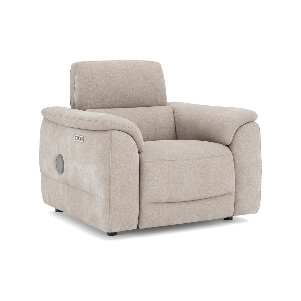 Phoenix Power Recliner Armchair with Adjustable Power Headrest and Speakers in  Manhattan Cotton Fabric 1