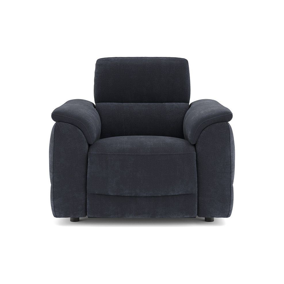 Phoenix Power Recliner Armchair with Adjustable Power Headrest and Speakers in  Manhattan Indigo Fabric 2