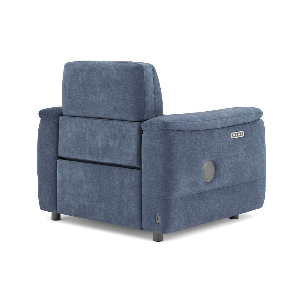Phoenix Power Recliner Armchair with Adjustable Power Headrest and Speakers in  Manhattan Navy Fabric 5
