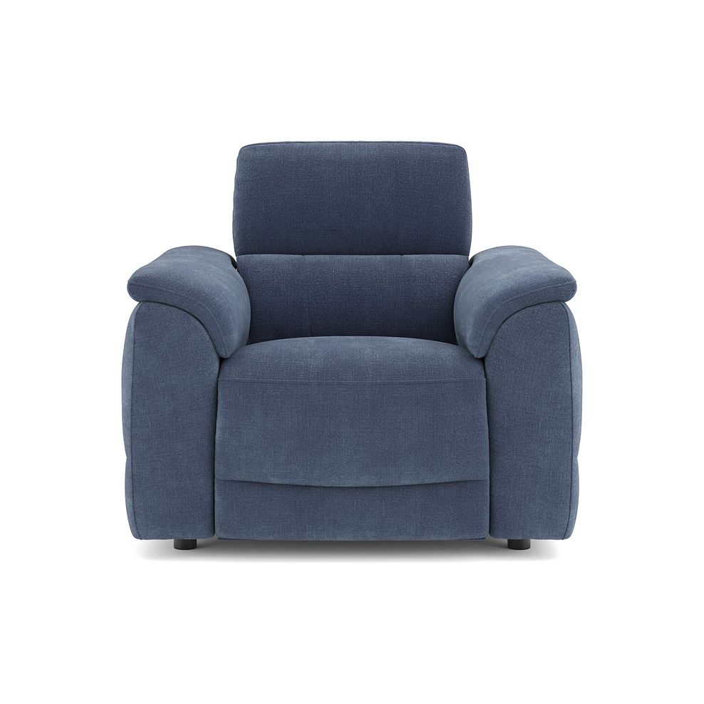 Phoenix Power Recliner Armchair with Adjustable Power Headrest and Speakers in  Manhattan Navy Fabric 2
