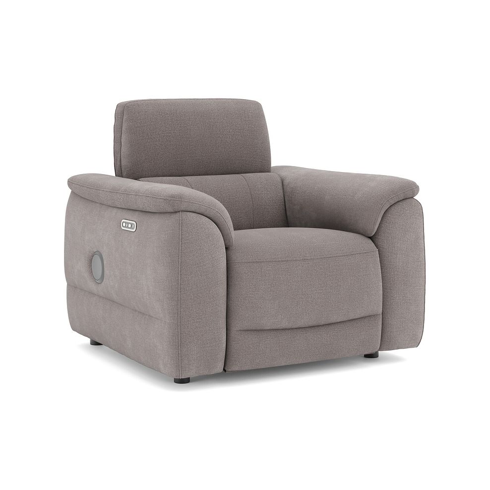 Phoenix Power Recliner Armchair with Adjustable Power Headrest and Speakers in  Manhattan Nutmeg Fabric 1