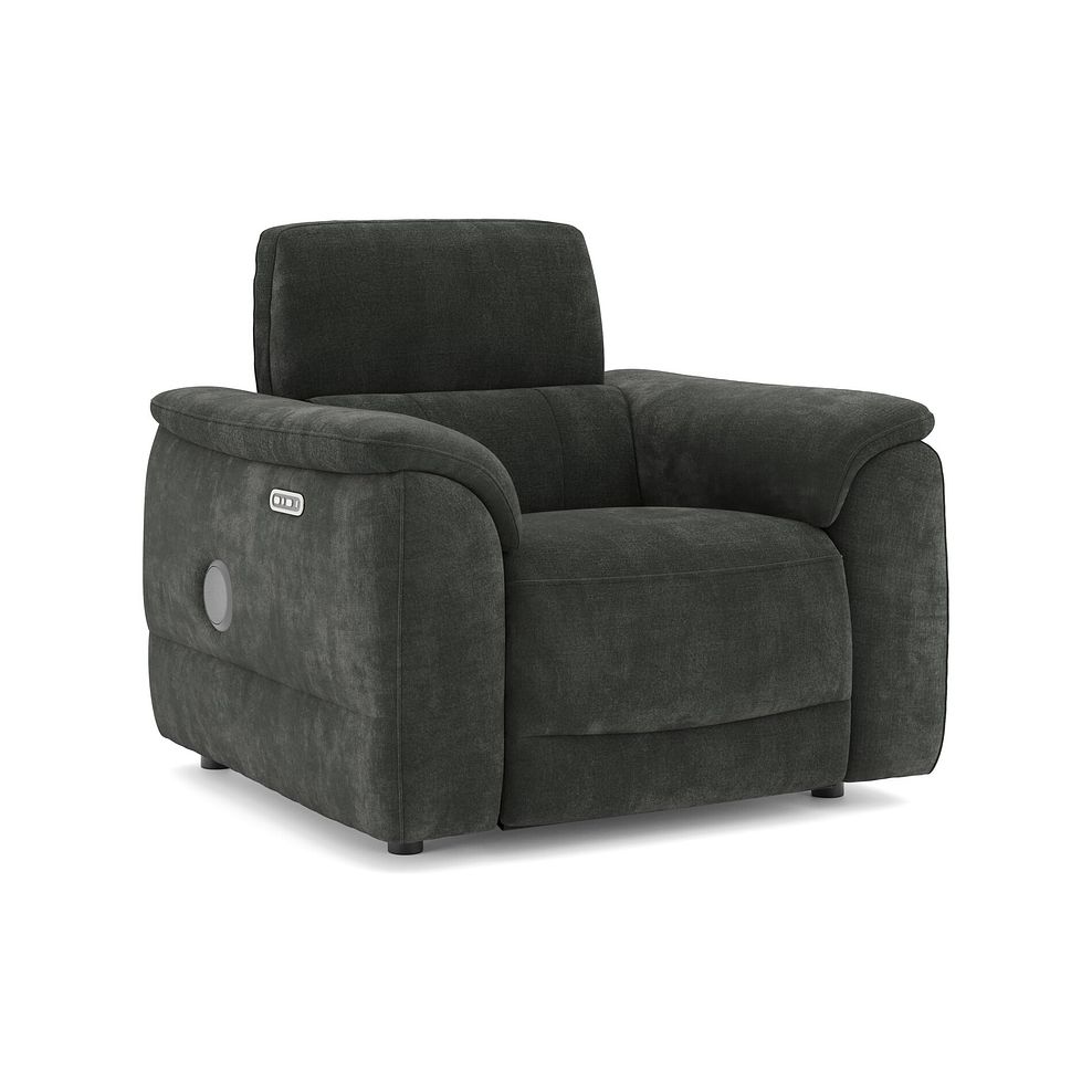 Phoenix Power Recliner Armchair with Adjustable Power Headrest and Speakers in  Manhattan Pine Fabric 1