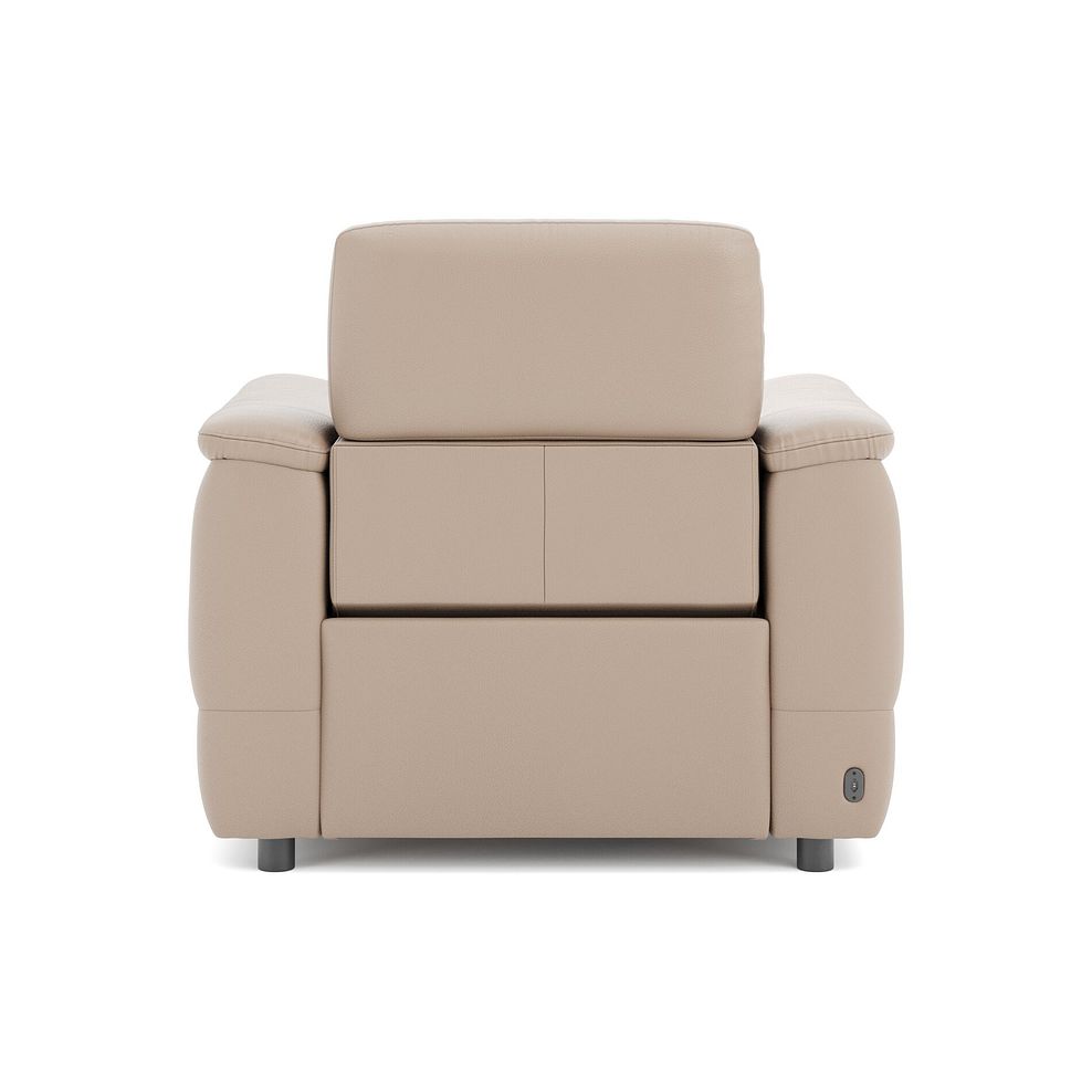 Phoenix Power Recliner Armchair with Adjustable Power Headrest and Speakers in  Mushroom Leather 6