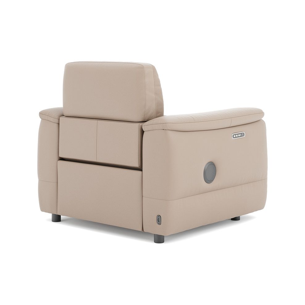 Phoenix Power Recliner Armchair with Adjustable Power Headrest and Speakers in  Mushroom Leather 5
