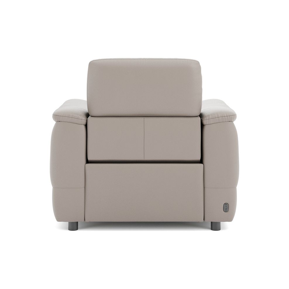 Phoenix Power Recliner Armchair with Adjustable Power Headrest and Speakers in  Oyster Leather 6