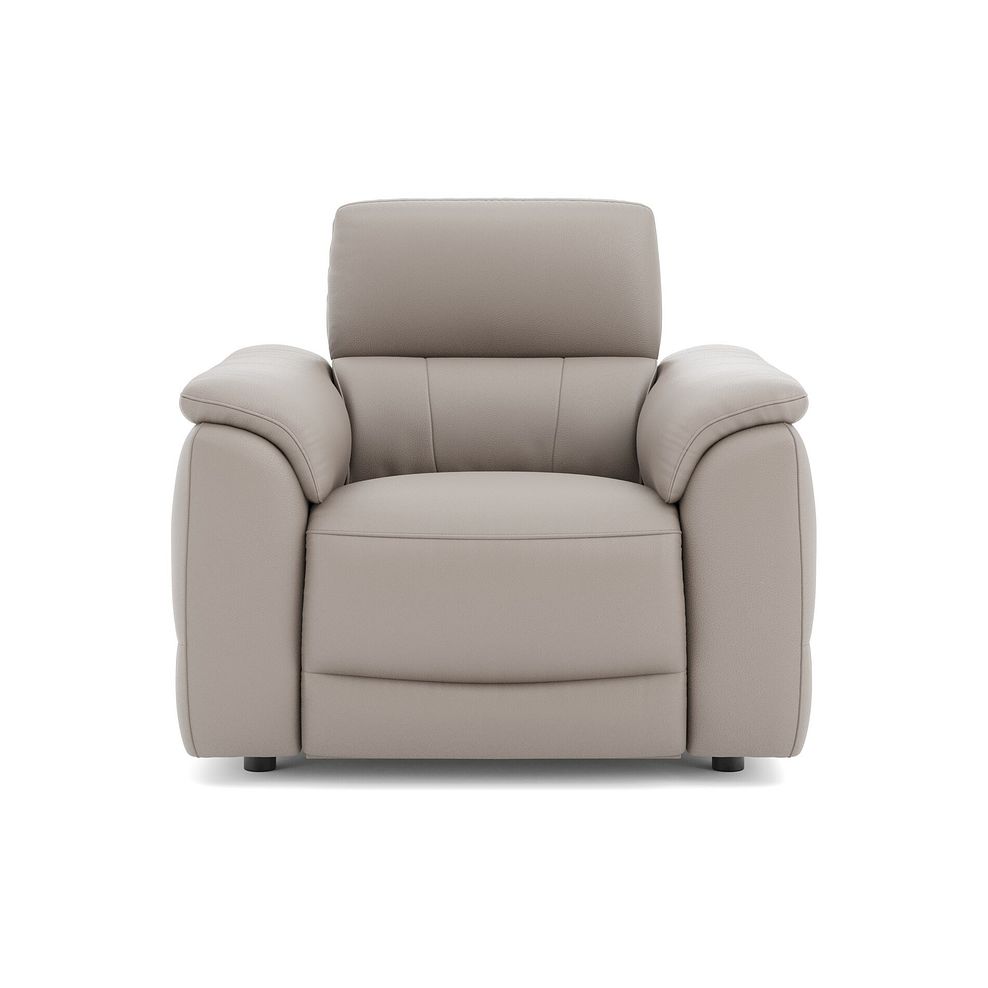 Phoenix Power Recliner Armchair with Adjustable Power Headrest and Speakers in  Oyster Leather 2