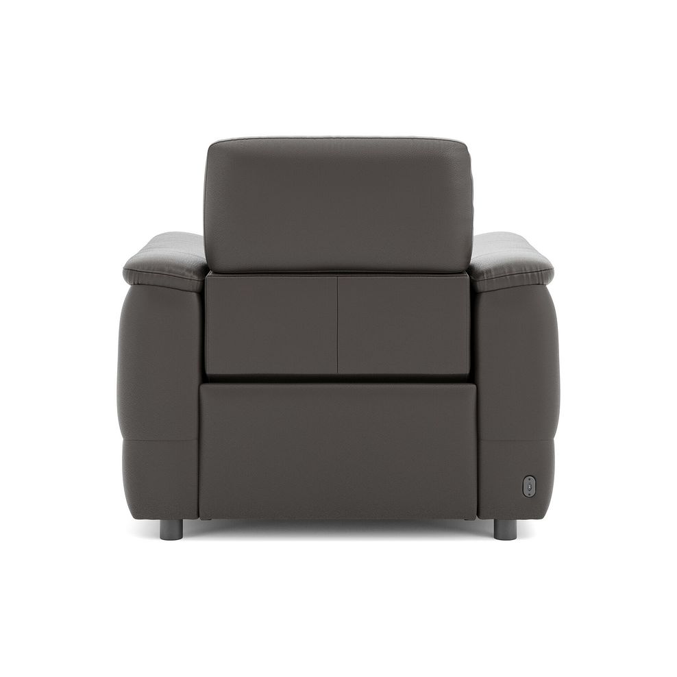 Phoenix Power Recliner Armchair with Adjustable Power Headrest and Speakers in  Storm Leather 6