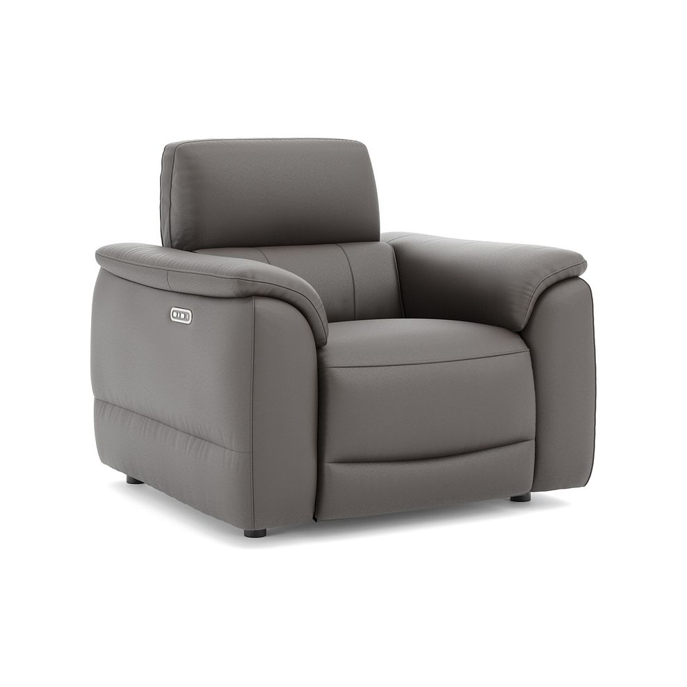 Phoenix Power Recliner Armchair with Adjustable Power Headrest in  Elephant Grey Leather 1