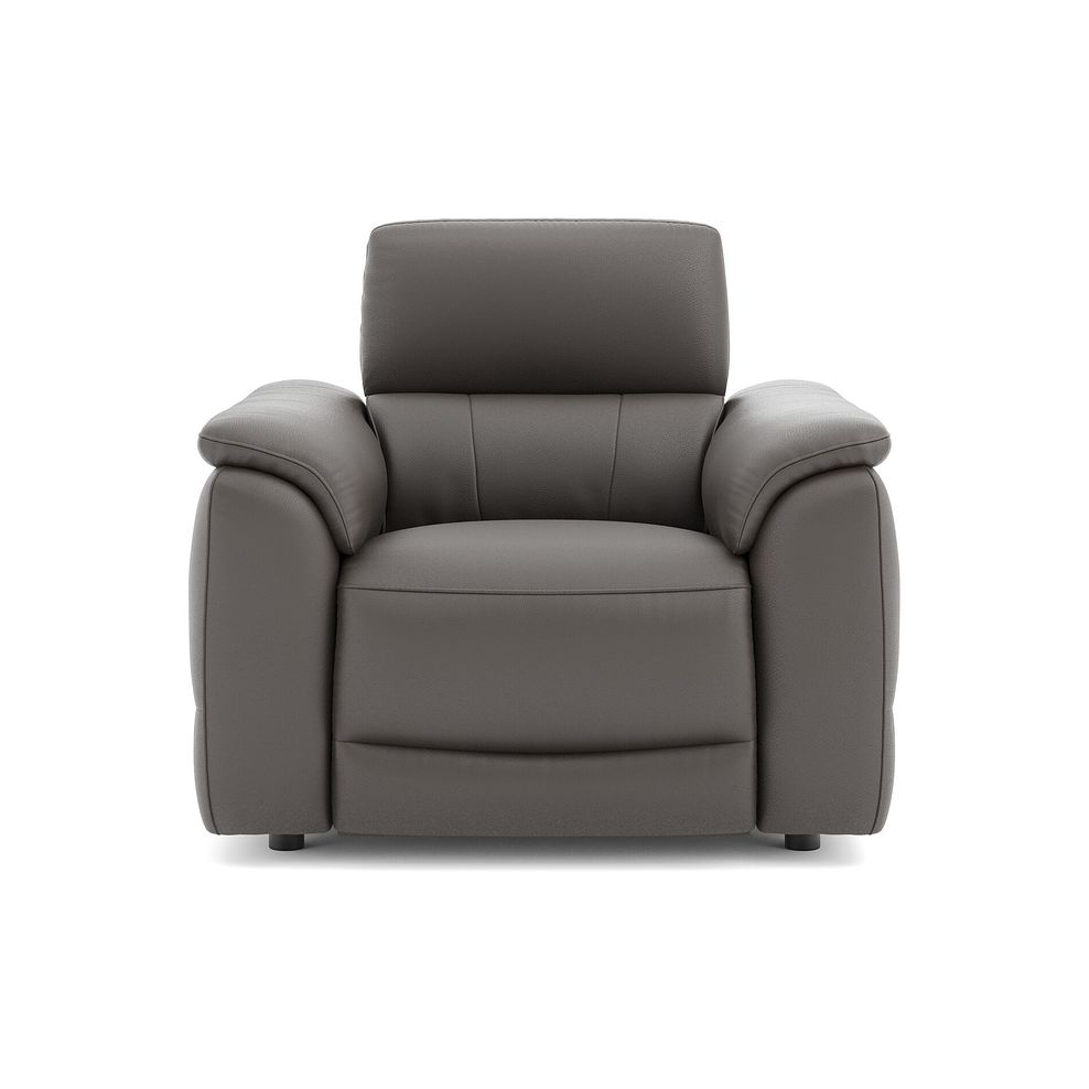 Phoenix Power Recliner Armchair with Adjustable Power Headrest in  Elephant Grey Leather 2