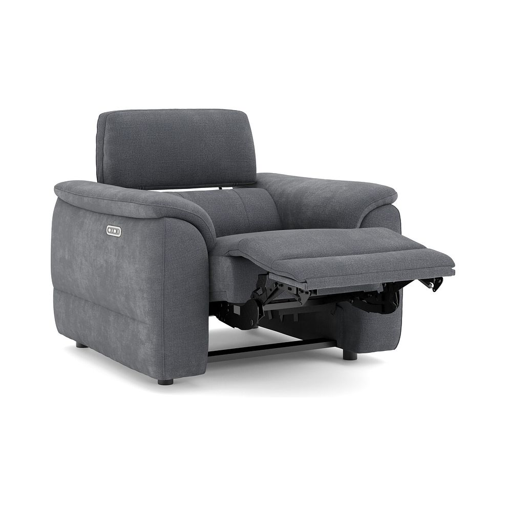 Phoenix Power Recliner Armchair with Adjustable Power Headrest in  Manhattan Charcoal Fabric 3