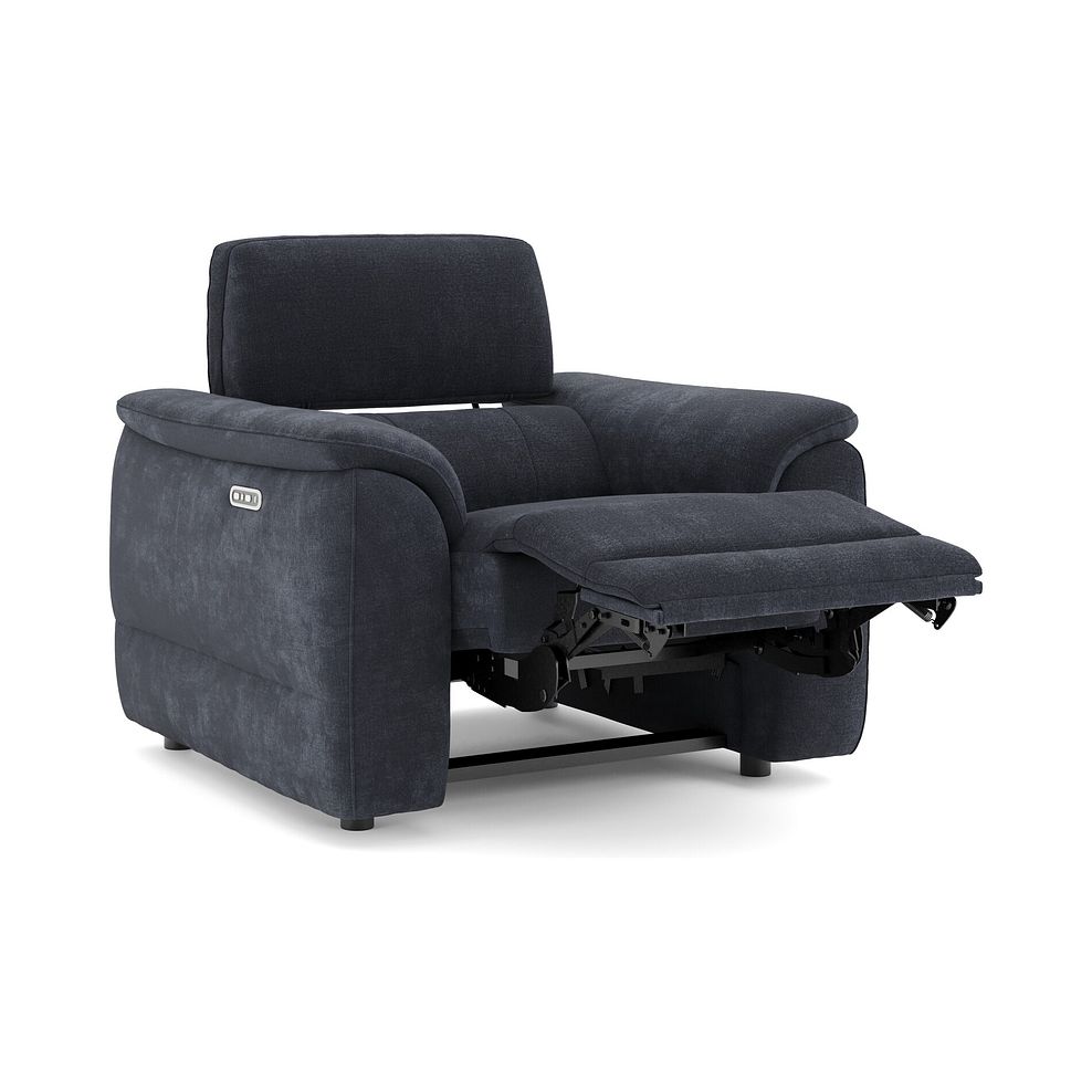 Phoenix Power Recliner Armchair with Adjustable Power Headrest in  Manhattan Indigo Fabric 3