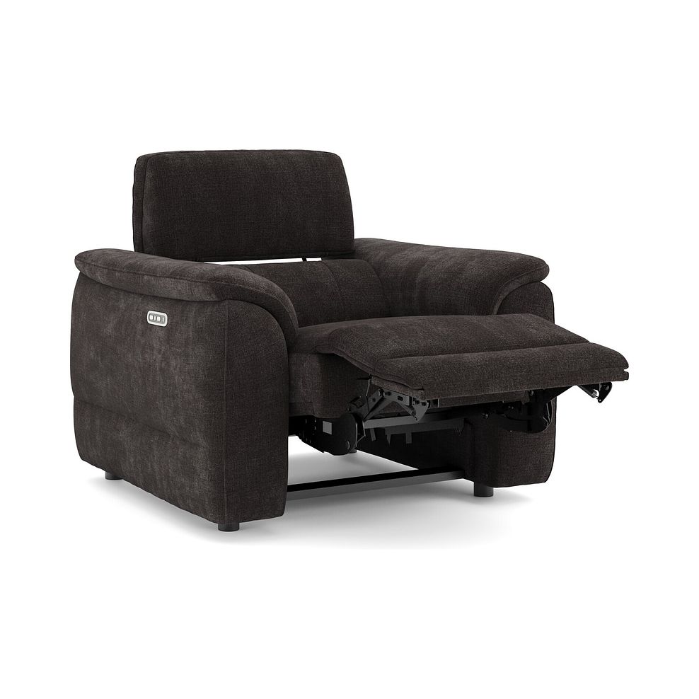 Phoenix Power Recliner Armchair with Adjustable Power Headrest in  Manhattan Mushroom Fabric 3