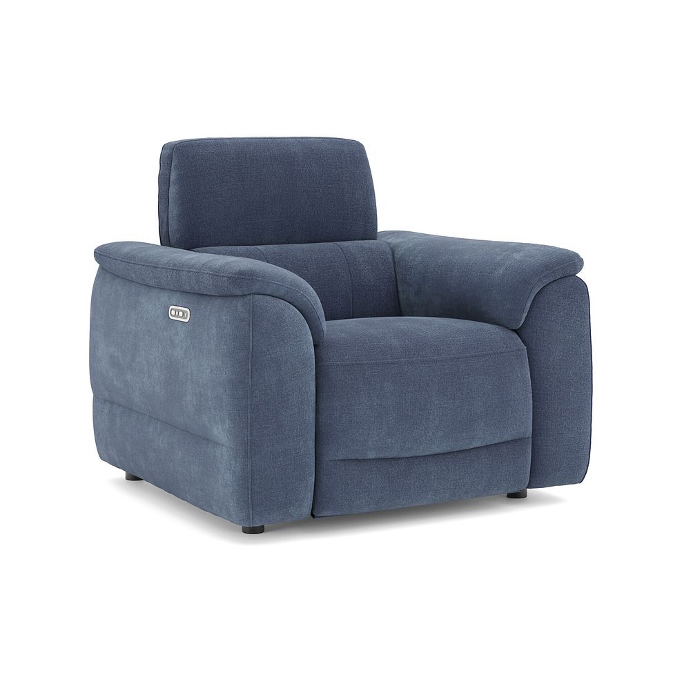 Phoenix Power Recliner Armchair with Adjustable Power Headrest in  Manhattan Navy Fabric 1