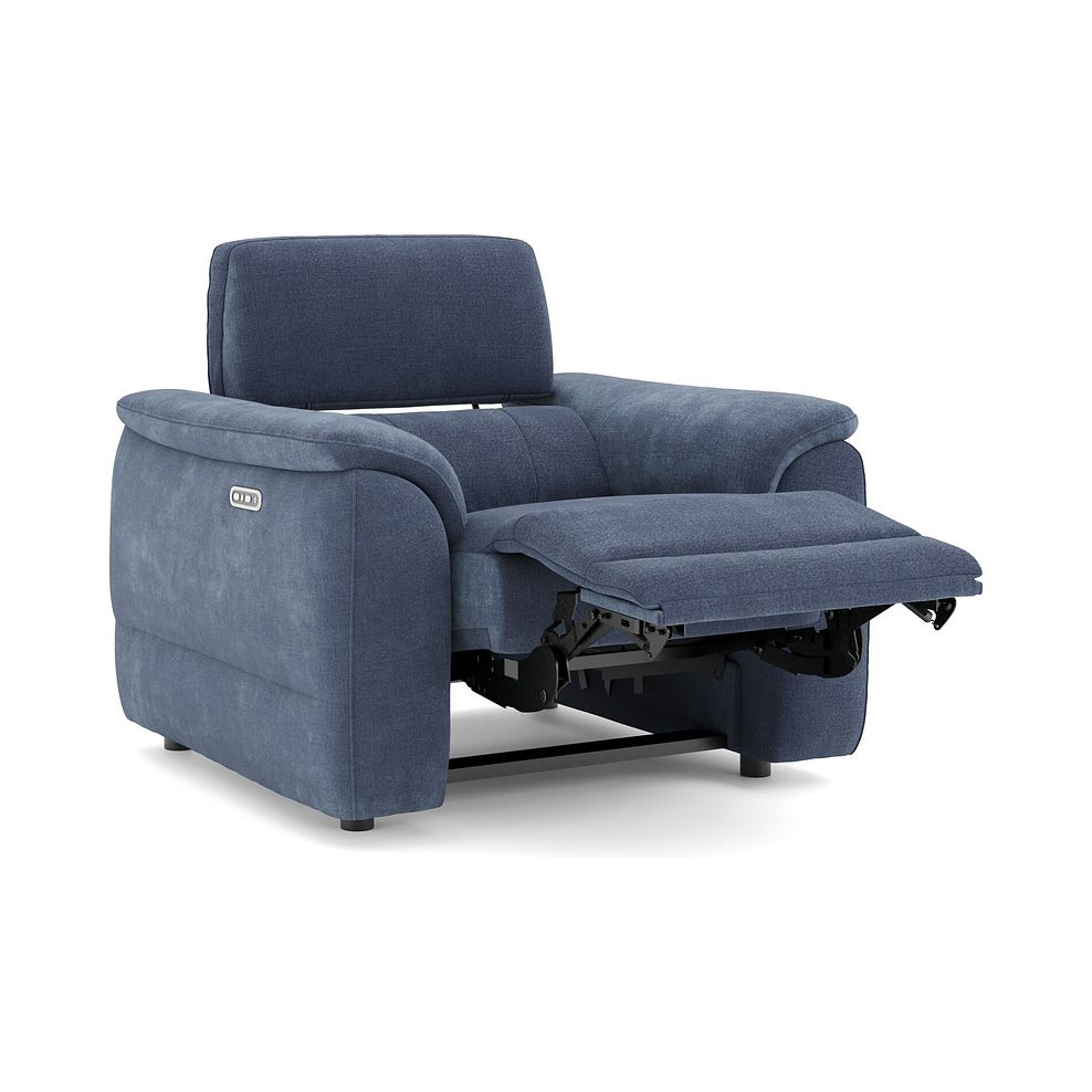 Phoenix Power Recliner Armchair with Adjustable Power Headrest in  Manhattan Navy Fabric 3