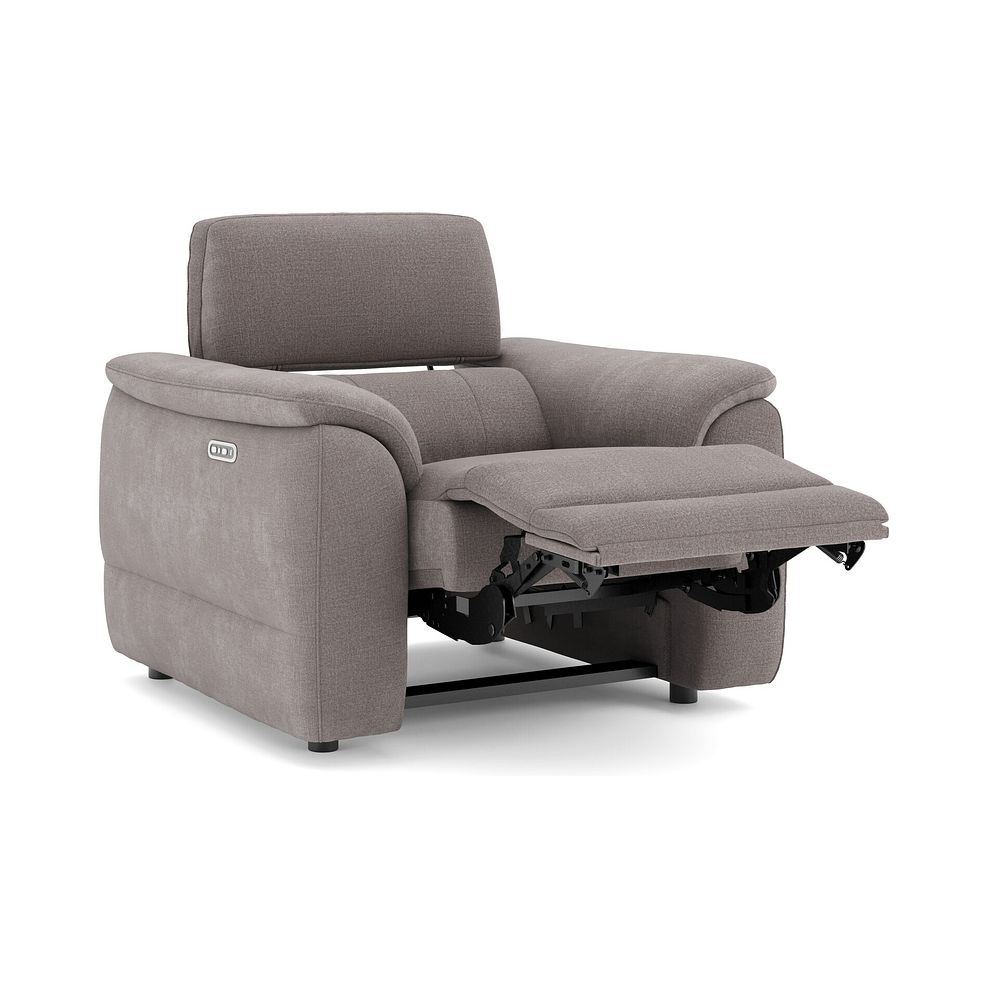 Phoenix Power Recliner Armchair with Adjustable Power Headrest in  Manhattan Nutmeg Fabric 3
