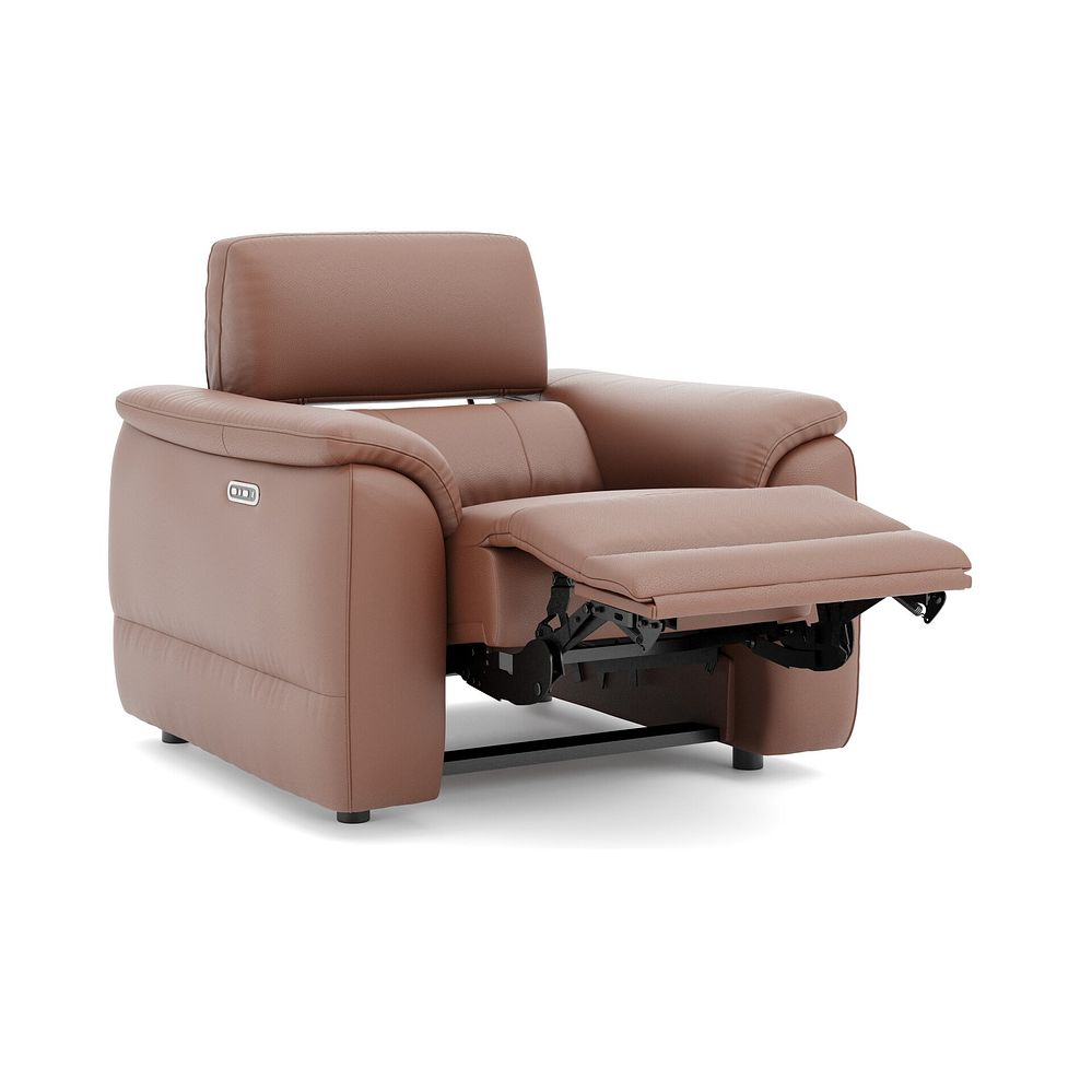 Phoenix Power Recliner Armchair with Adjustable Power Headrest in  Mocha Mousse Leather 3
