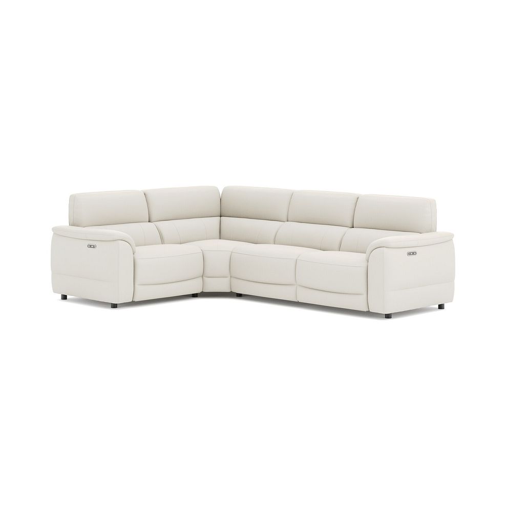 Phoenix Right hand Corner Electric Recliner Sofa in  Bone China Leather 1